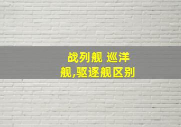 战列舰 巡洋舰,驱逐舰区别